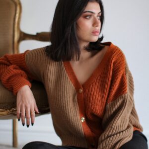 Gilet Kim Camel et Orange