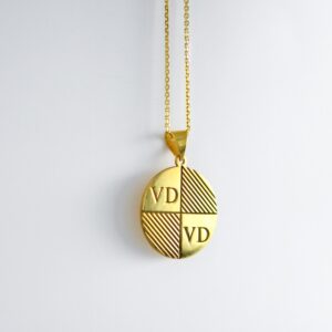 Collier pendentif VD en argent doré à l’or