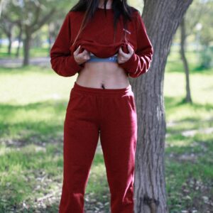 Pantalon jogging 1986 unisexe bordeaux