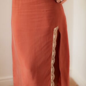 Jupe en soie orange Meriem