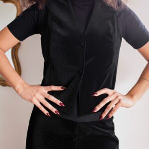 Jacket Val en velours côtelé noir