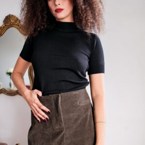 Mini jupe Fran en velours de coton vert