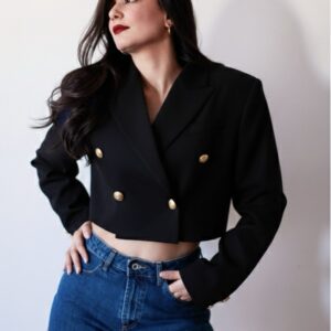 Veste cropped noire